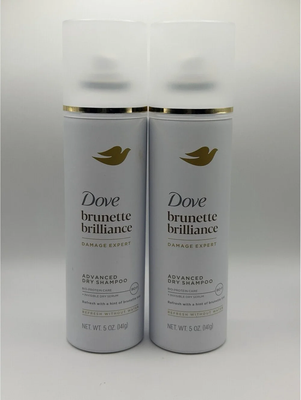 Dove Dry Shampoo Unisex 5oz Brown NEW Brunette Brilliance Lot of 2 142g 238mL